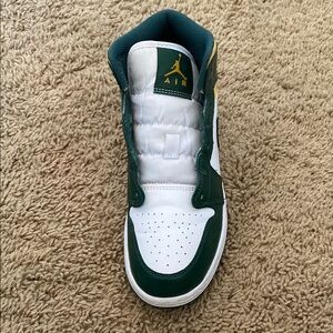 Nike Air Jordan Green and White Sneakers